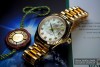 ROLEX "medium" in Gelbgold & Perlmutt-Dia-Blatt